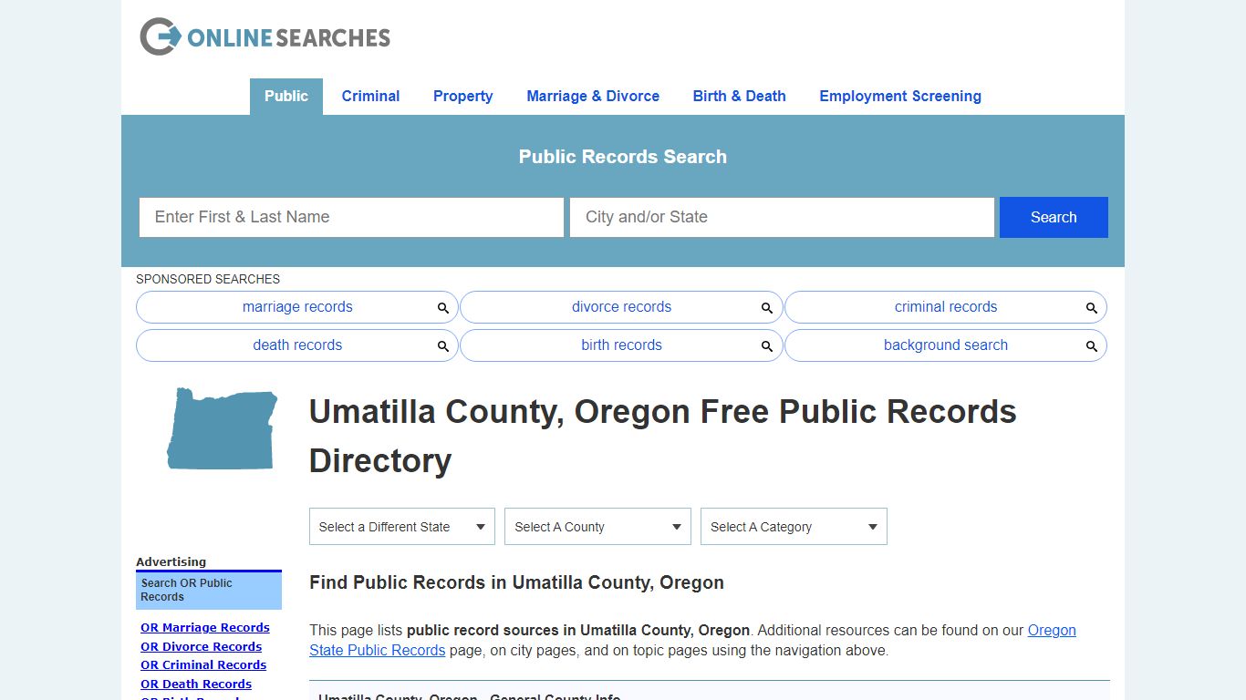 Umatilla County, Oregon Public Records Directory